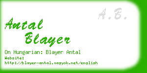 antal blayer business card